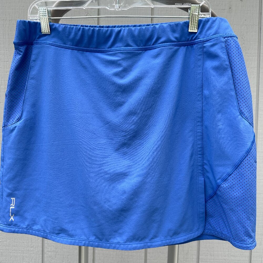 RLX Ralph Lauren / Pull-on Perforated Stretch Skort 18” / Periwinkle Blu / Large